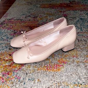 Zara Pink Square Toe Ballet Heels